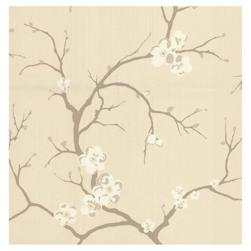 Image of Dulux Blossom Wallpaper, Almond