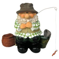 Woodland Wilf Goes Fishing Gnome