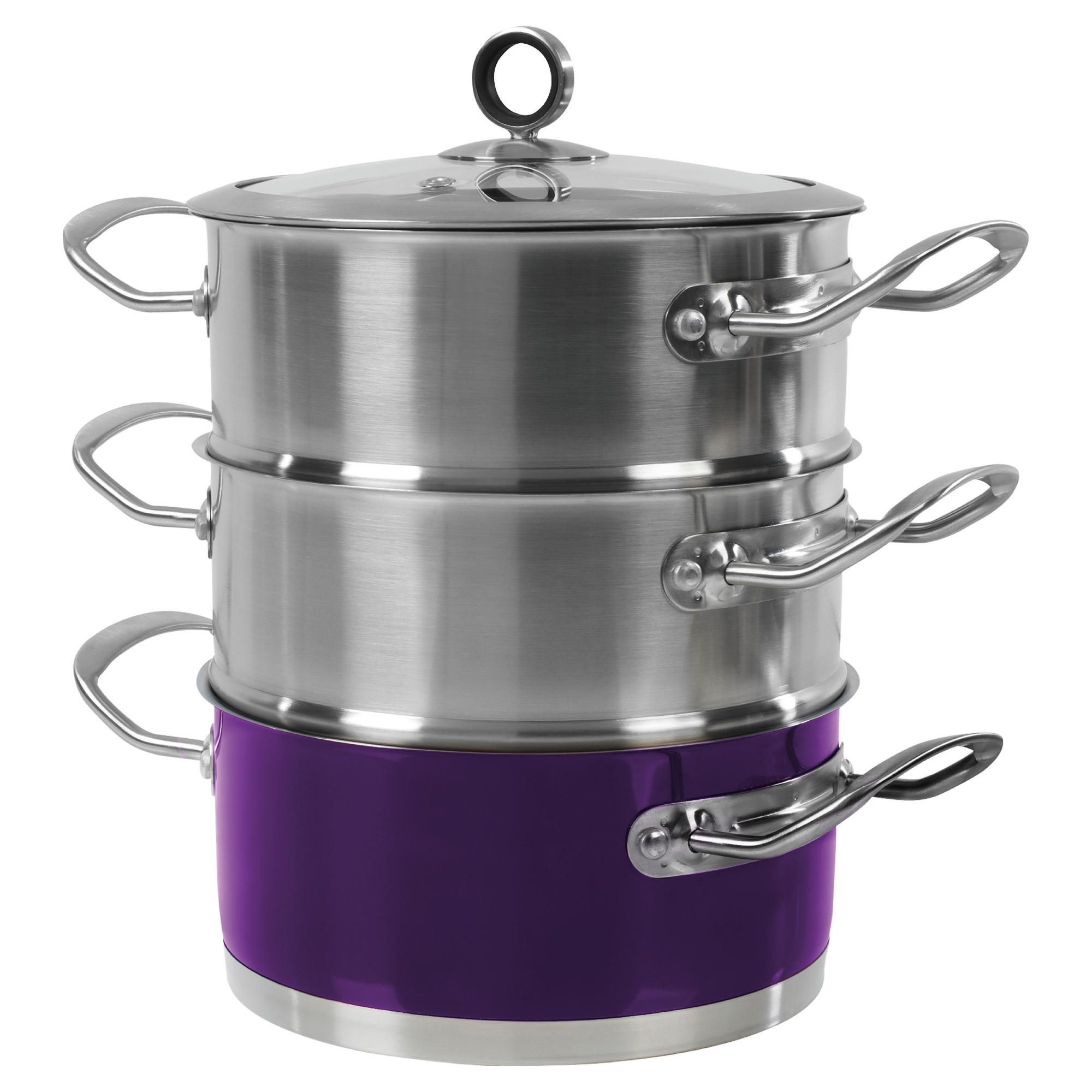 Morphy Richards Steamer 3 Tier 16/18/20cm Purple