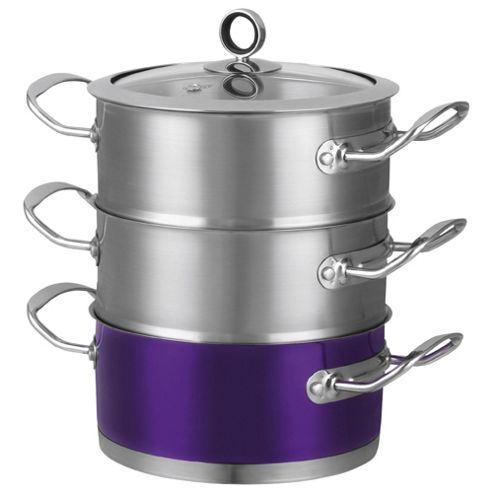 Image of Morphy Richards Accents 3 Tier Steamer, Purple