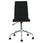 Padova Office Chair, Walnut Veneer & Black Leather Effect