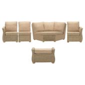 Corsica 5 Piece Suite Conservatory Set (Left, Right, Armless, Corner & Footstool)