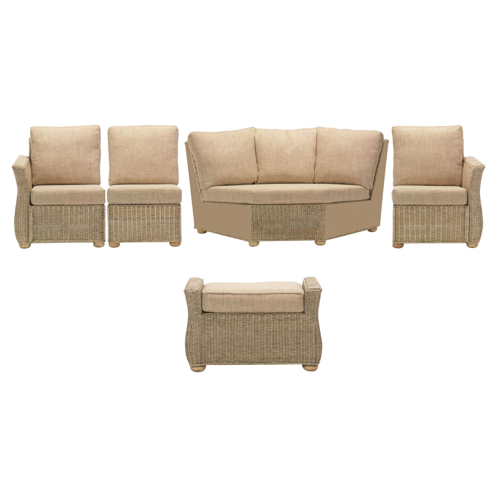 Corsica 5 Piece Suite Conservatory Set (Left, Right, Armless, Corner & Footstool) at Tesco Direct