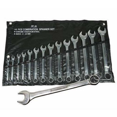 Image of Silverline 14 Piece Combination Spanner Set