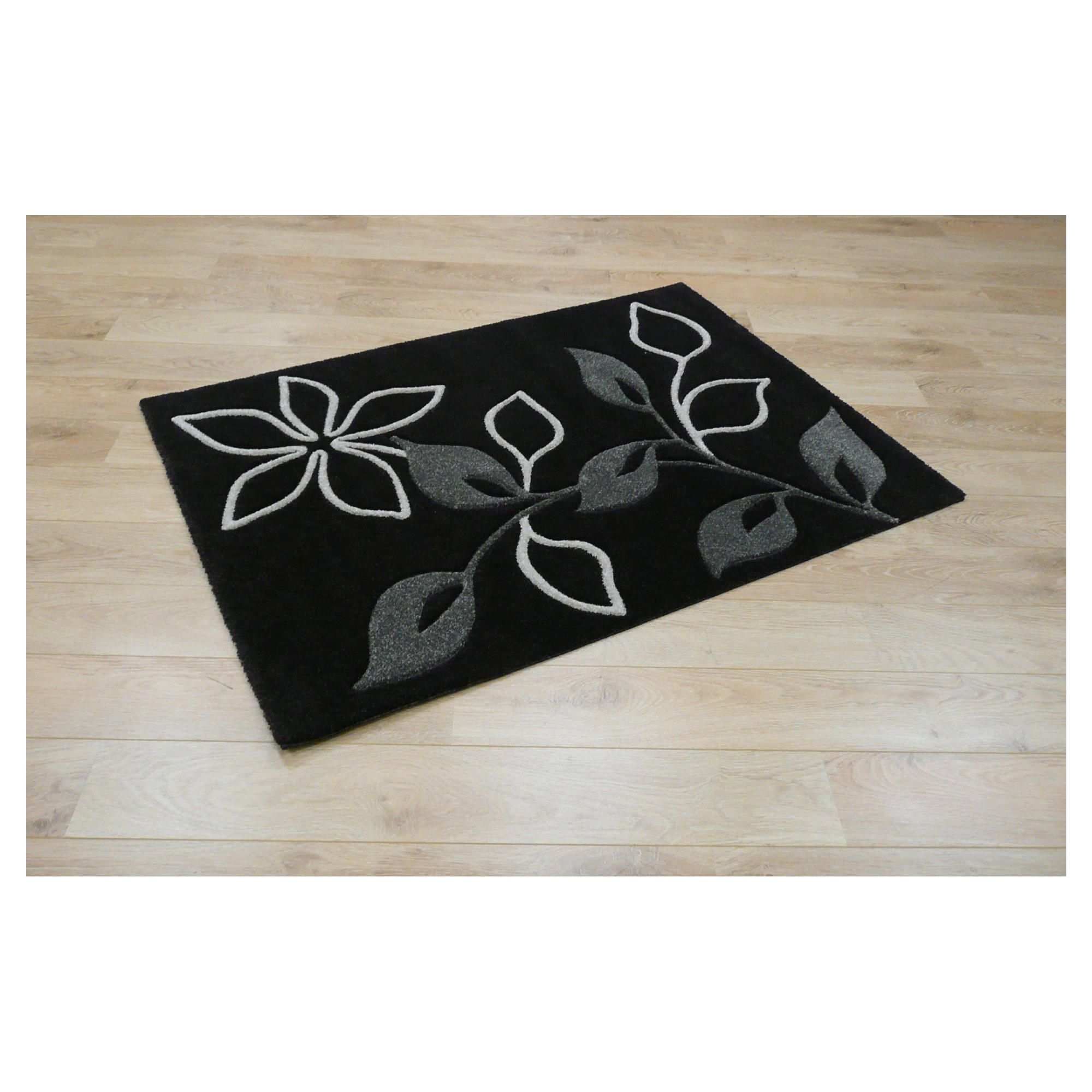 TESCO FLORAL RUG CHOCOLATE 120X170CM