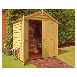 Finewood 4x6 Apex Dip Treated Overlap Double Door Shed