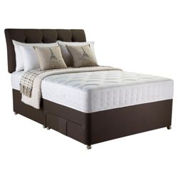 Rest Assured Adore Inc Headboard Memory 1000 Pocket Sprung King 2 Drawer Divan Bed, Chestnut