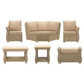 Corsica 6 Piece Suite Conservatory Set (Left, Right, Corner, Coffee table, Lamp table & Footstool)