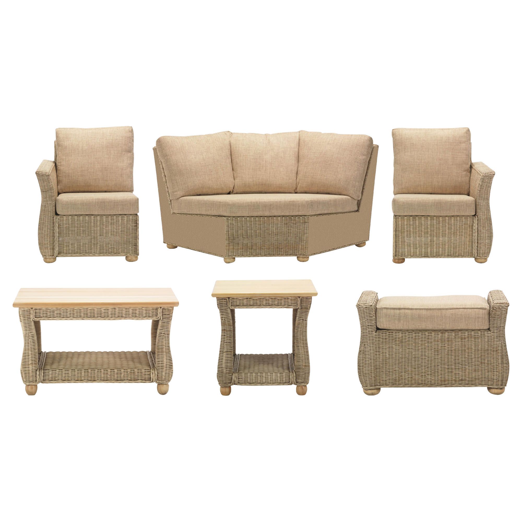 Corsica 6 Piece Suite Conservatory Set (Left, Right, Corner, Coffee table, Lamp table & Footstool) at Tesco Direct