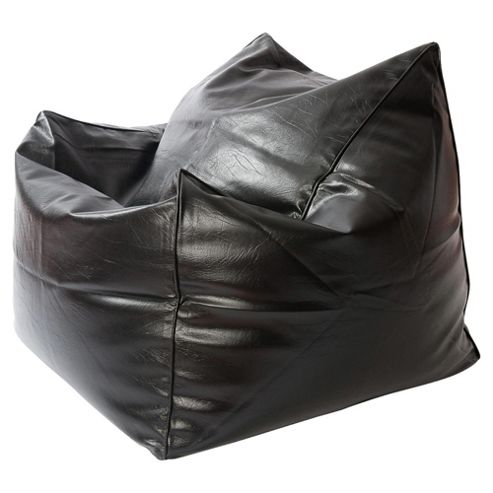 Image of Kaikoo Faux Leather Chillout Bean Bag Chair, Black