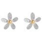 Sterling Silver Two Tone Flower Earrings