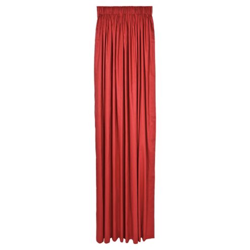 Image of Plain Canvas Lined Pencil Pleat Curtains W112xl137cm (44x54") - - Red