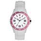 Ladies White and  Pink Silicon Strap Watch
