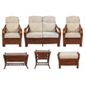 Santiago 6 Piece Suite Conservatory Set (sofa, 2 x chairs, Coffee table, Lamp table & Footstool)