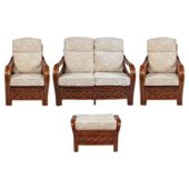 Santiago 4 Piece Suite Conservatory Set (sofa, 2 x chairs & Footstool)
