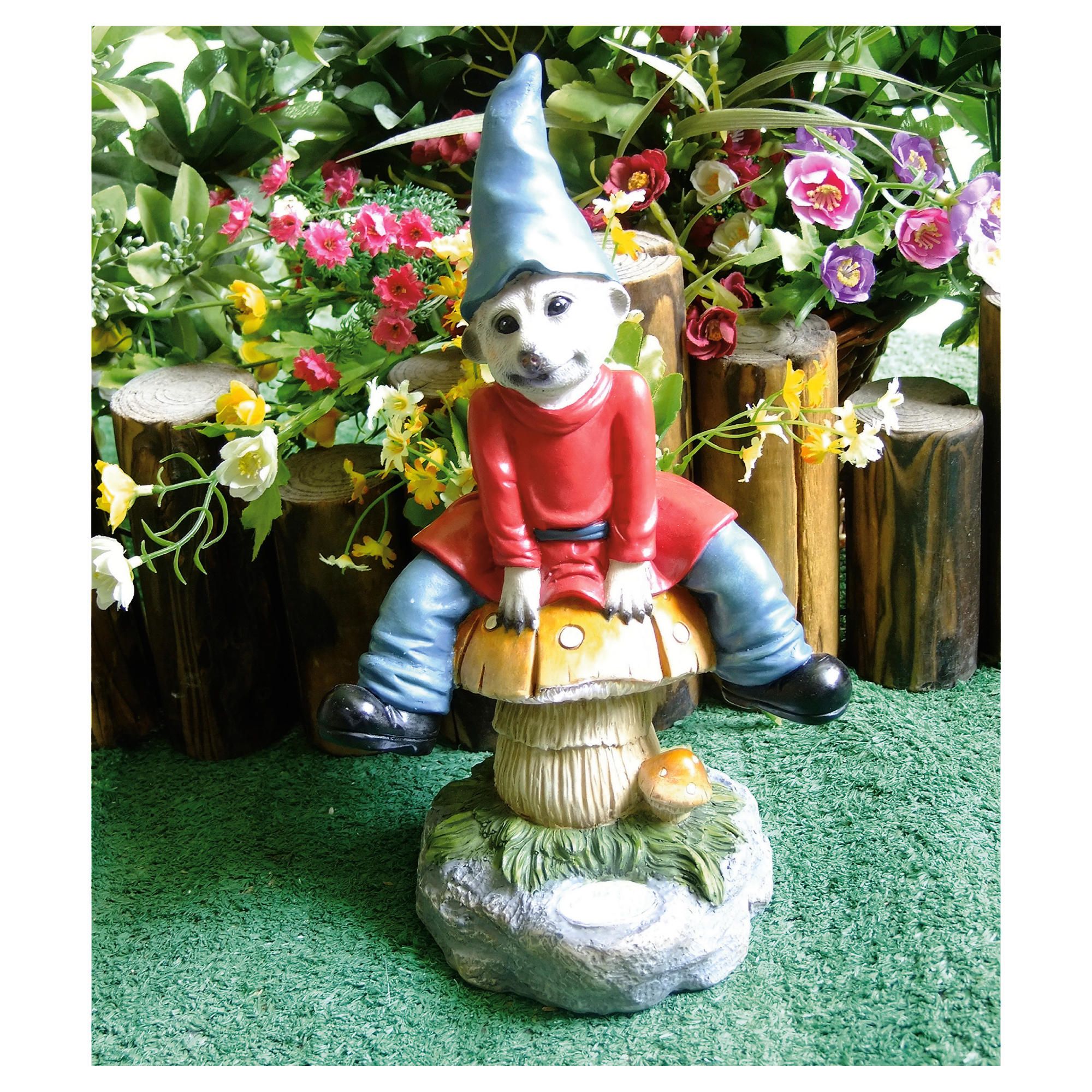 Solar Meerkat Gnome on Mushroom 