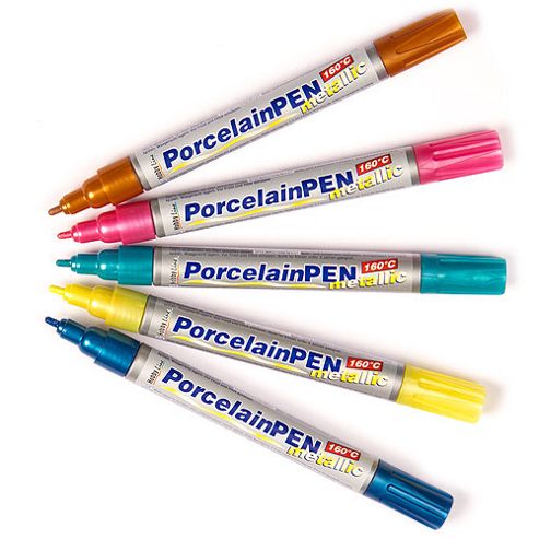 Image of Pearlised Porcelain Paint Pens -pack A (pack Of 5)