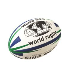 Webb Ellis World Rugby Ball - Navy/Green, Size 5