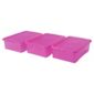 Wham crystal 32L underbed storage box with lid, 3 pack pink