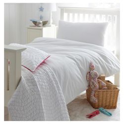 Little Boutique Seersucker Stripe Double Duvet Set White