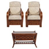 Santiago Chairs x 2 & Coffee Table Conservatory Set