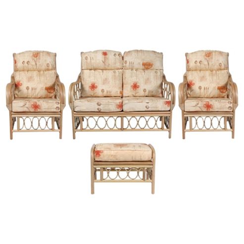 Image of Morley 4 Piece Suite Conservatory Set (sofa, 2 X Chairs & Footstool)