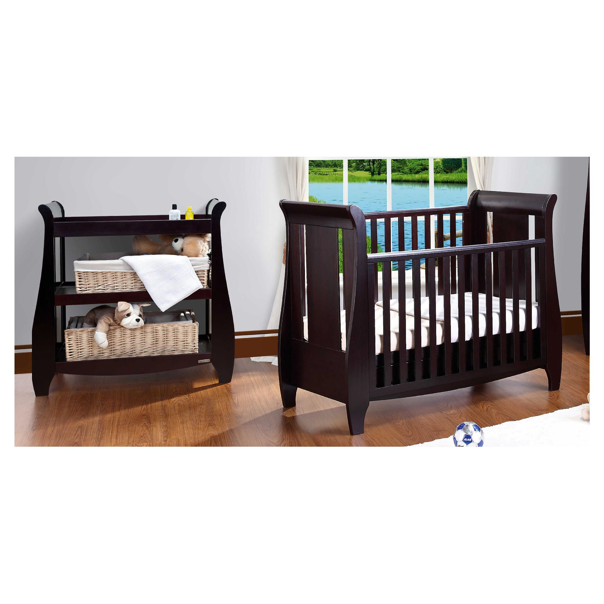 Tutti Bambini Lucas Cotbed with Shelf Changer, Espresso at Tesco Direct