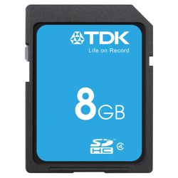 TDK 8GB SDHC Memory Card, Blue
