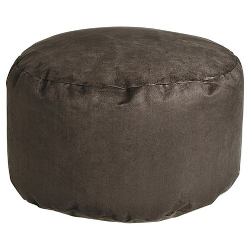 Image of Kaikoo Faux Suede Pouffe, Charcoal