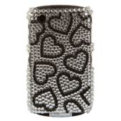 Bliss Hard Case BlackBerry 8520/9300 Silver Black Hearts