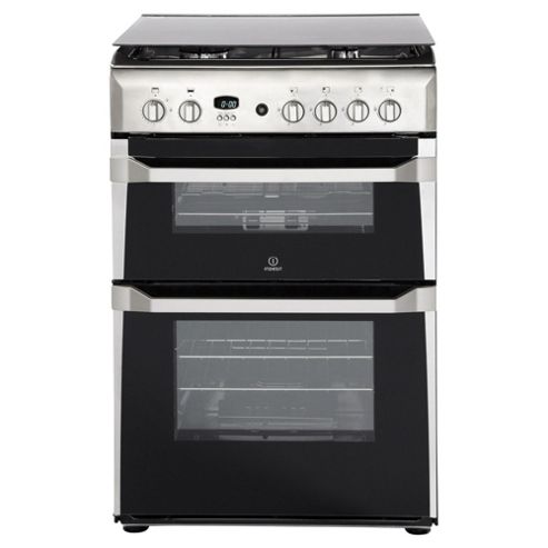 Image of Indesit Id60g2x, Freestanding, Gas Cooker, 60cm, Stainless Steel, Twin Cavity, Double Oven