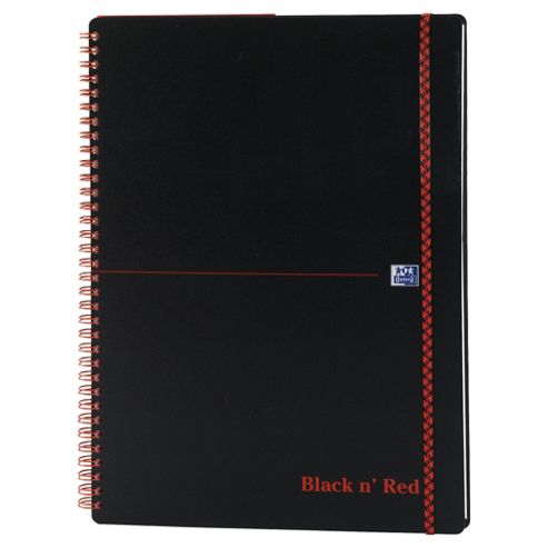 Image of Black & Red A4 Wirebound Notebooks