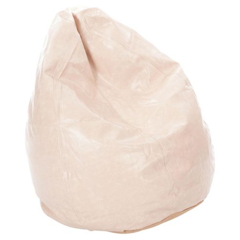 Image of Kaikoo Faux Leather Teardrop Bean Bag, Cream