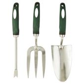Tesco Stainless Steel Hand Trowel, Fork & Weeder Set