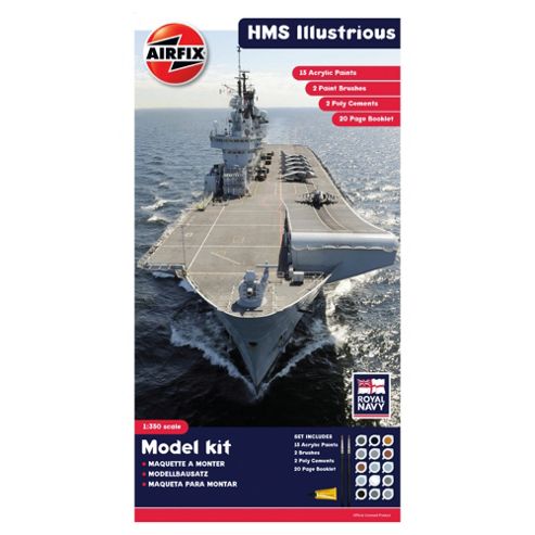 Image of Airfix Royal Navy Hms Illustrious 1:350 Scale Modern Warship Gift Set