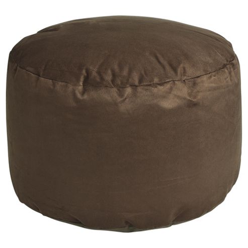 Image of Kaikoo Faux Suede Pouffe, Chocolate