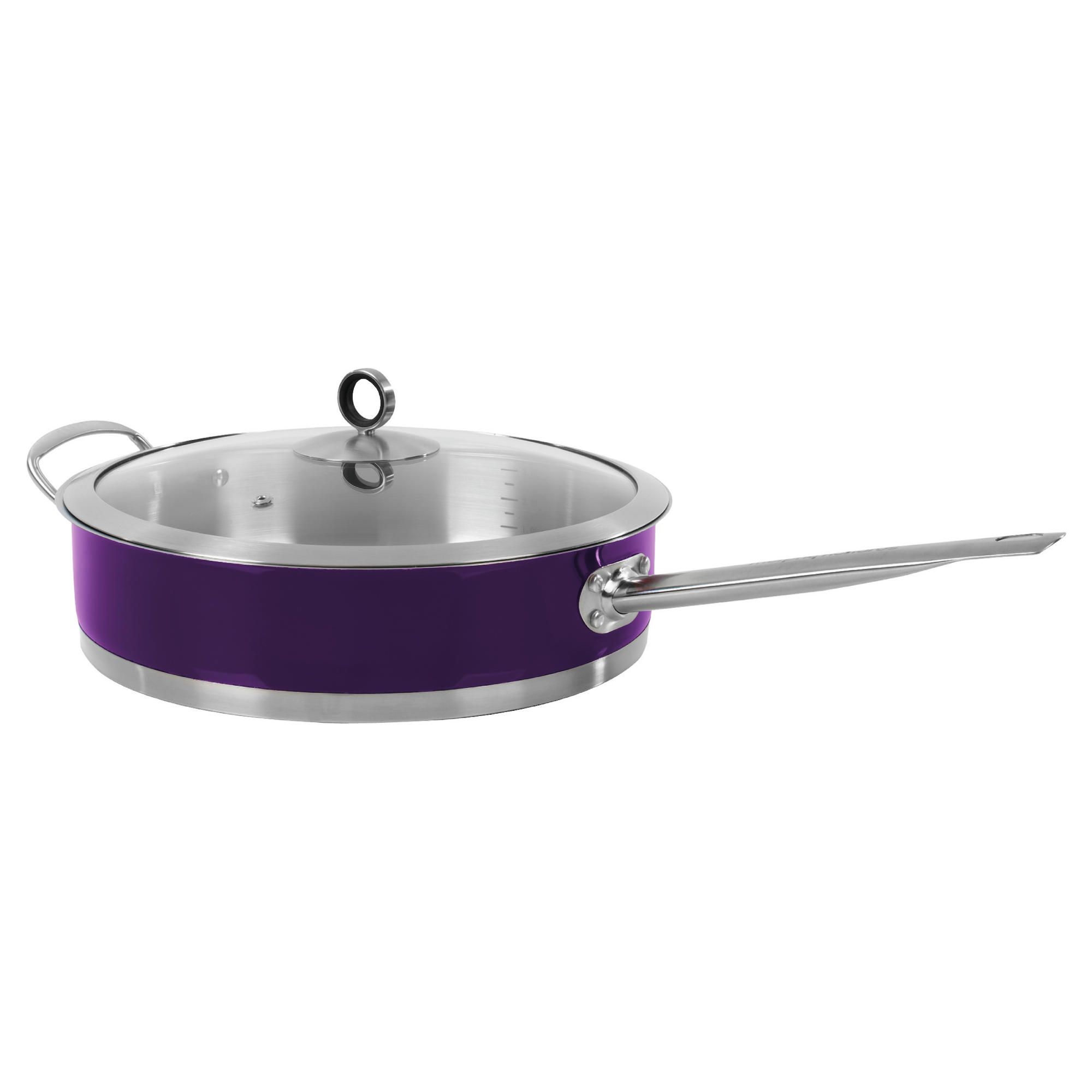 Morphy Richards Saute Pan & Glass Lid Purple 28cm