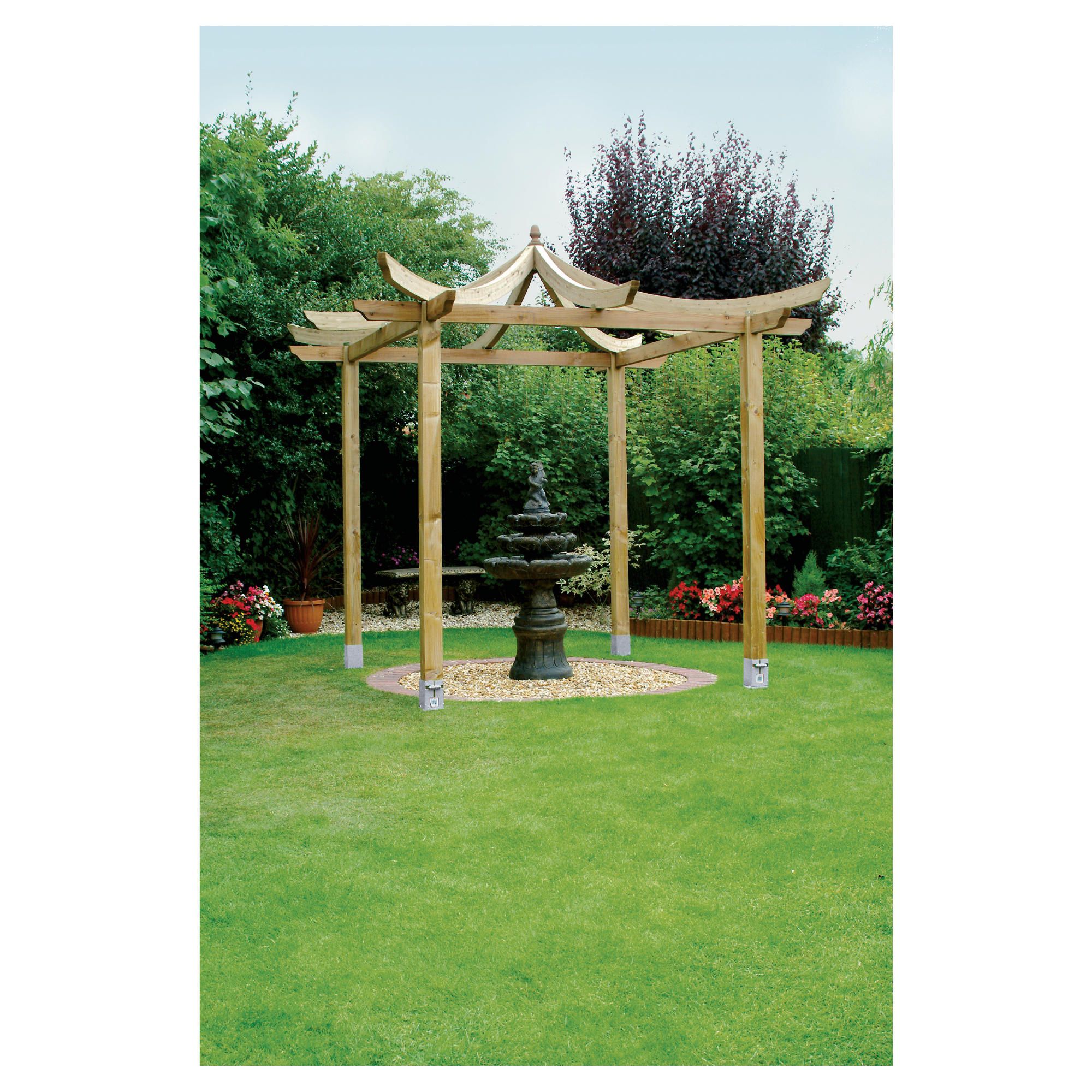 Ashcott Pergola - Includes Bolt down Anchors at Tesco Direct