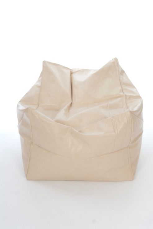 Image of Kaikoo Faux Leather Chillout Bean Bag Chair, Cream