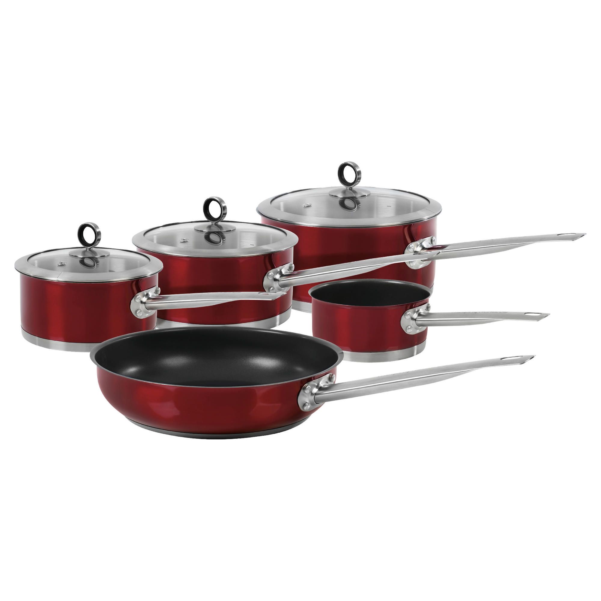 Morphy Richards Pan Set 5pc Red