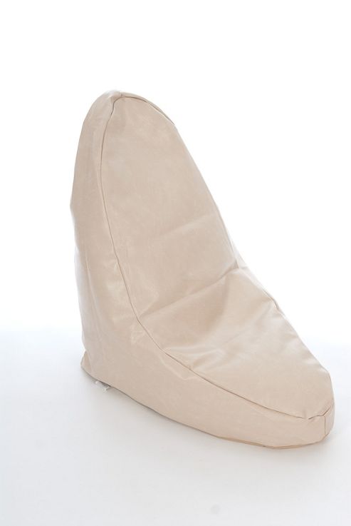 Image of Kaikoo Faux Leather Slob Easy Chair, Cream