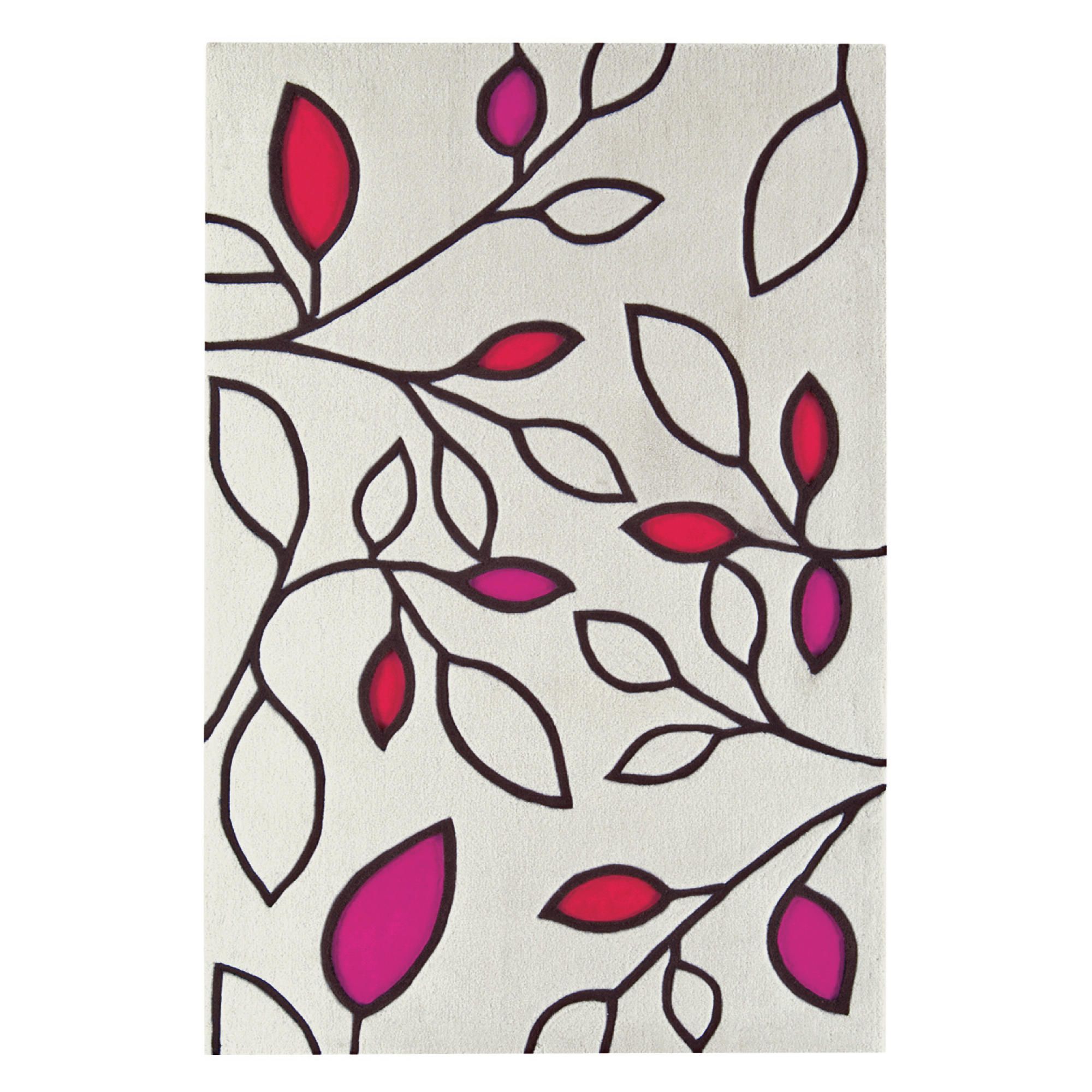 Tesco Laya Leaf Rug Pink 160x230cm
