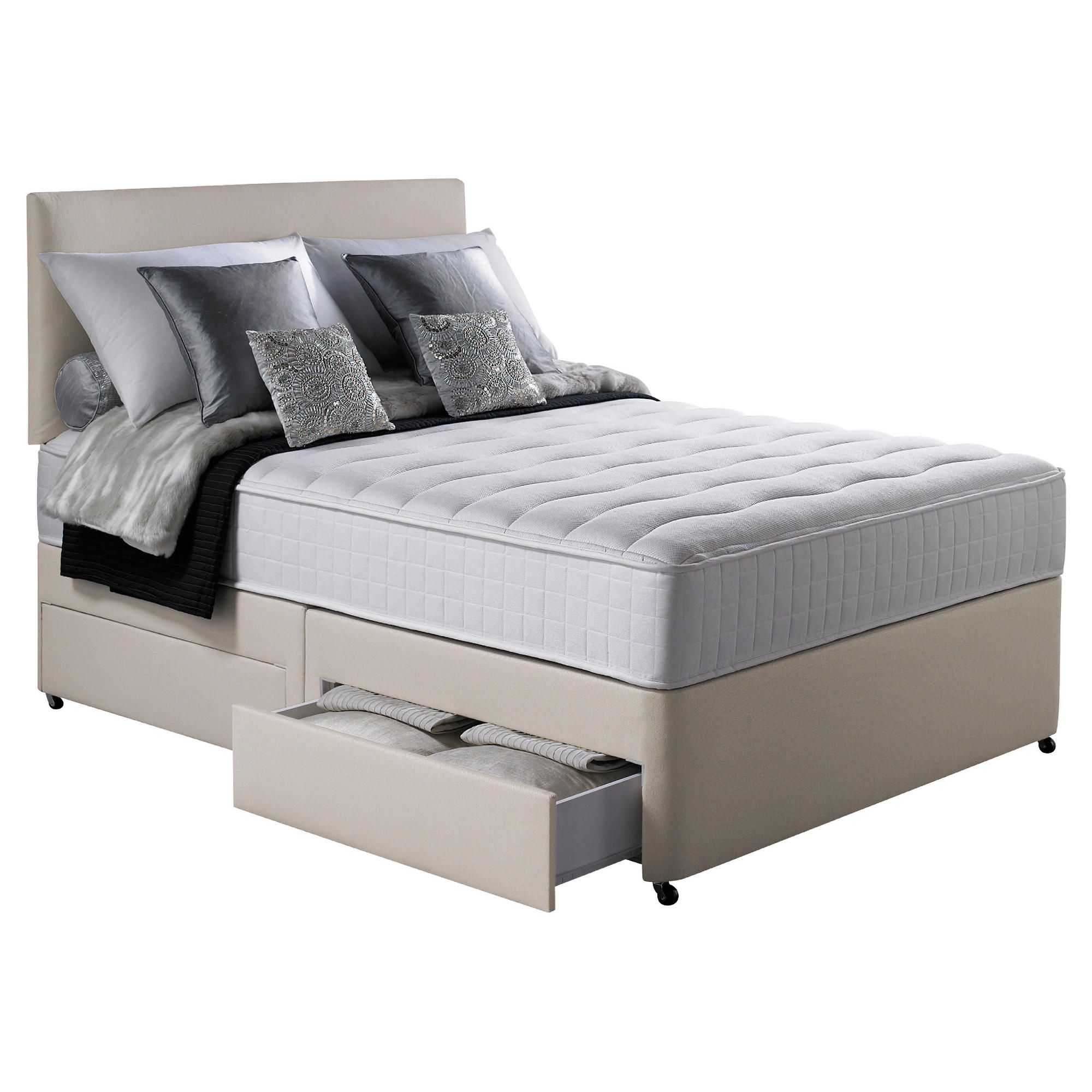 Silentnight Pocket Essentials Memory Foam Double 4 Drawer Divan Bed at Tesco Direct