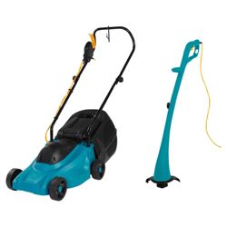 Tesco Value ELM012011 & CDGT012011 Electric Lawnmower & Grass Trimmer Twin Pack