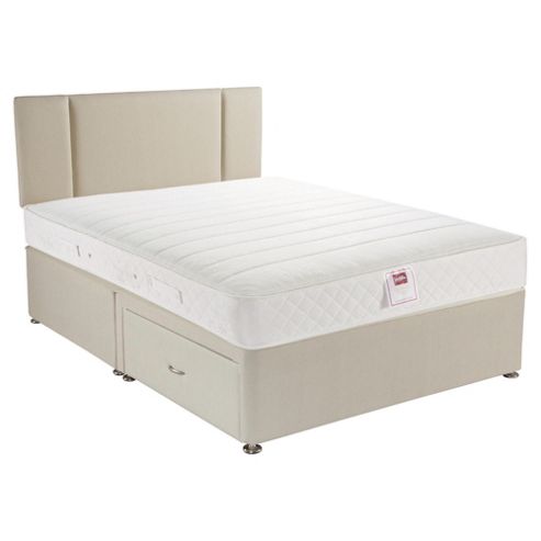 Image of Airsprung King Size Fabric 2 Drawer Divan Bed Plus Headboard