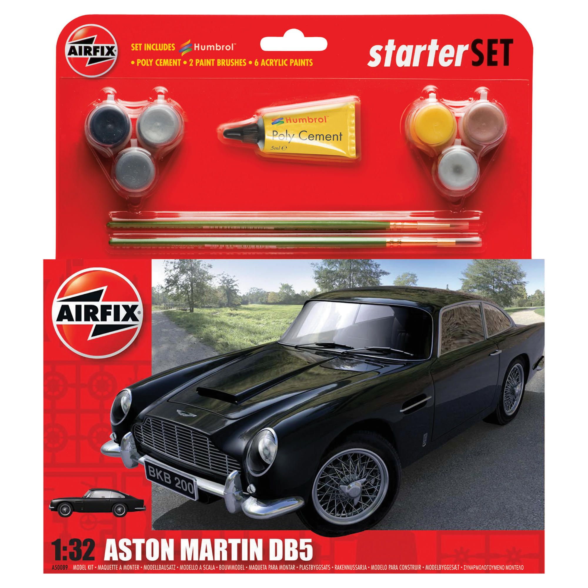 Airfix A50089 Aston Martin Db5 1:32 Scale Classic Car Category 2 Gift Set Including Paint Glue And B