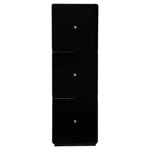 Image of Stockholm Black Gloss 3-drawer Unit