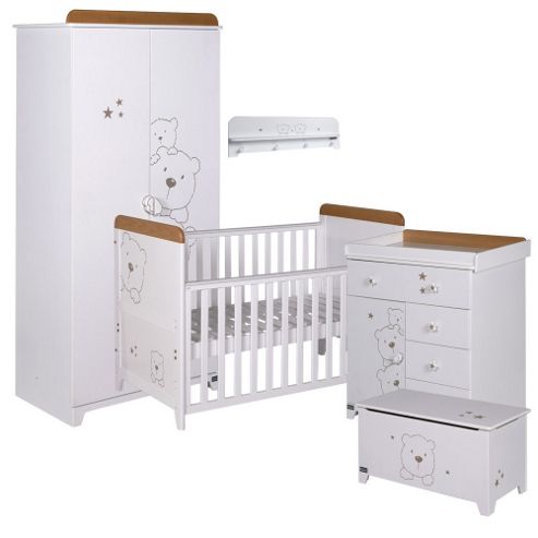 Image of Tutti Bambini Bears 5 Piece Room Set, White