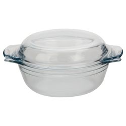 Tesco 1L Round Glass Casserole Dish with Lid
