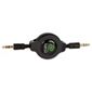 Retrak Retractable Audio Auxilliary Cable Black
